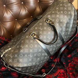 Louis Vuitton Black and Gray Monogram Duffel Bag